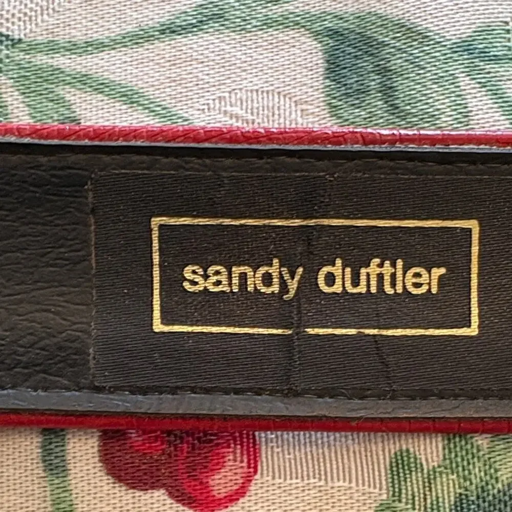 Sandy Duftler vintage red belt with gold XX buckle